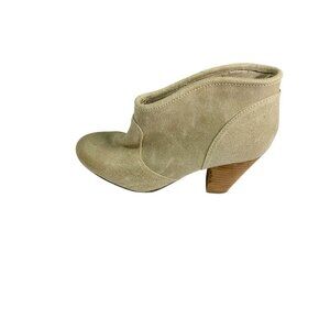 REPORT Booties Womens 6 Tan Suede Block‎ Heel Western Boho